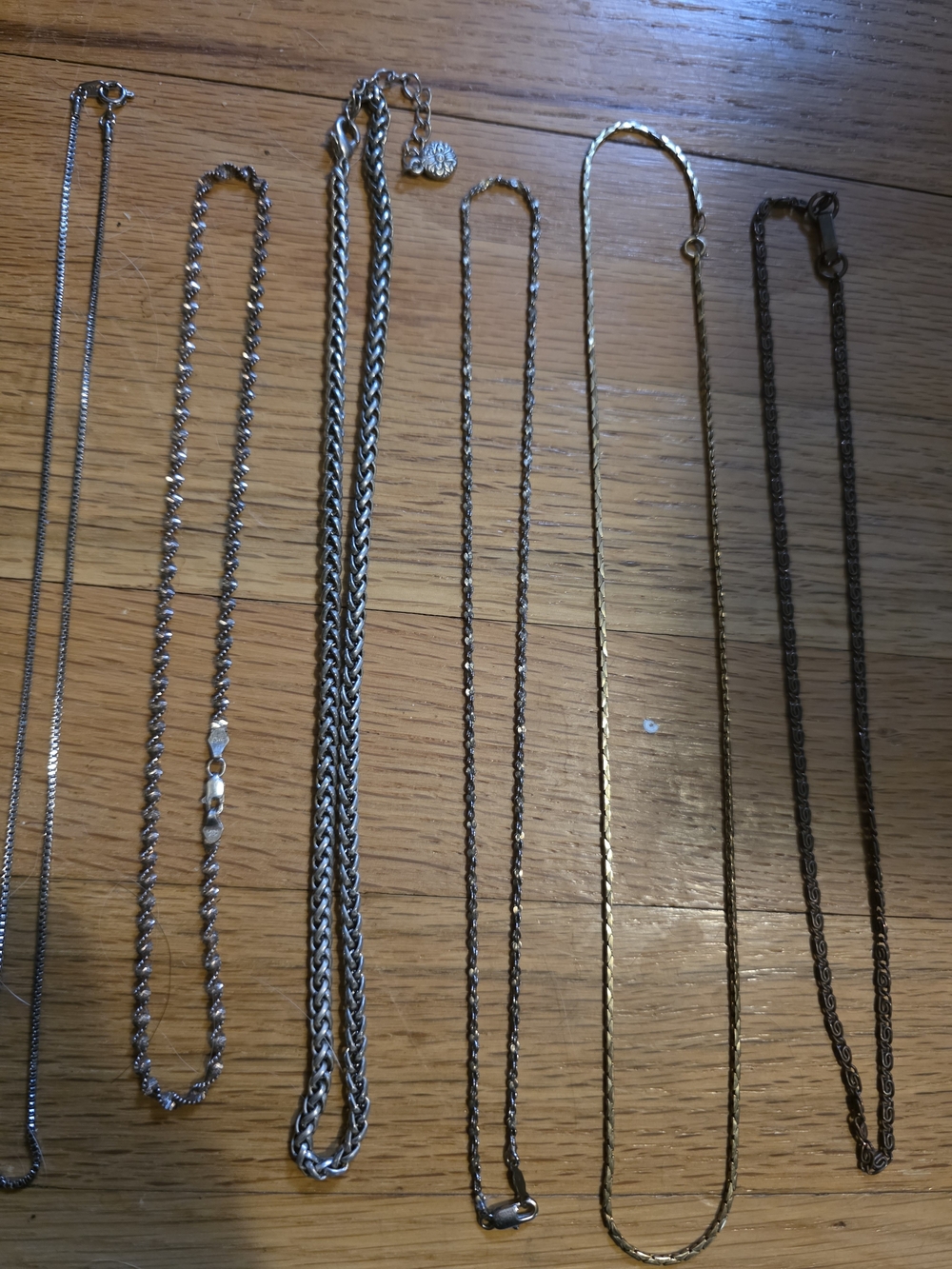 Mixed Metal Necklace Lot - Silver & Gold Chains